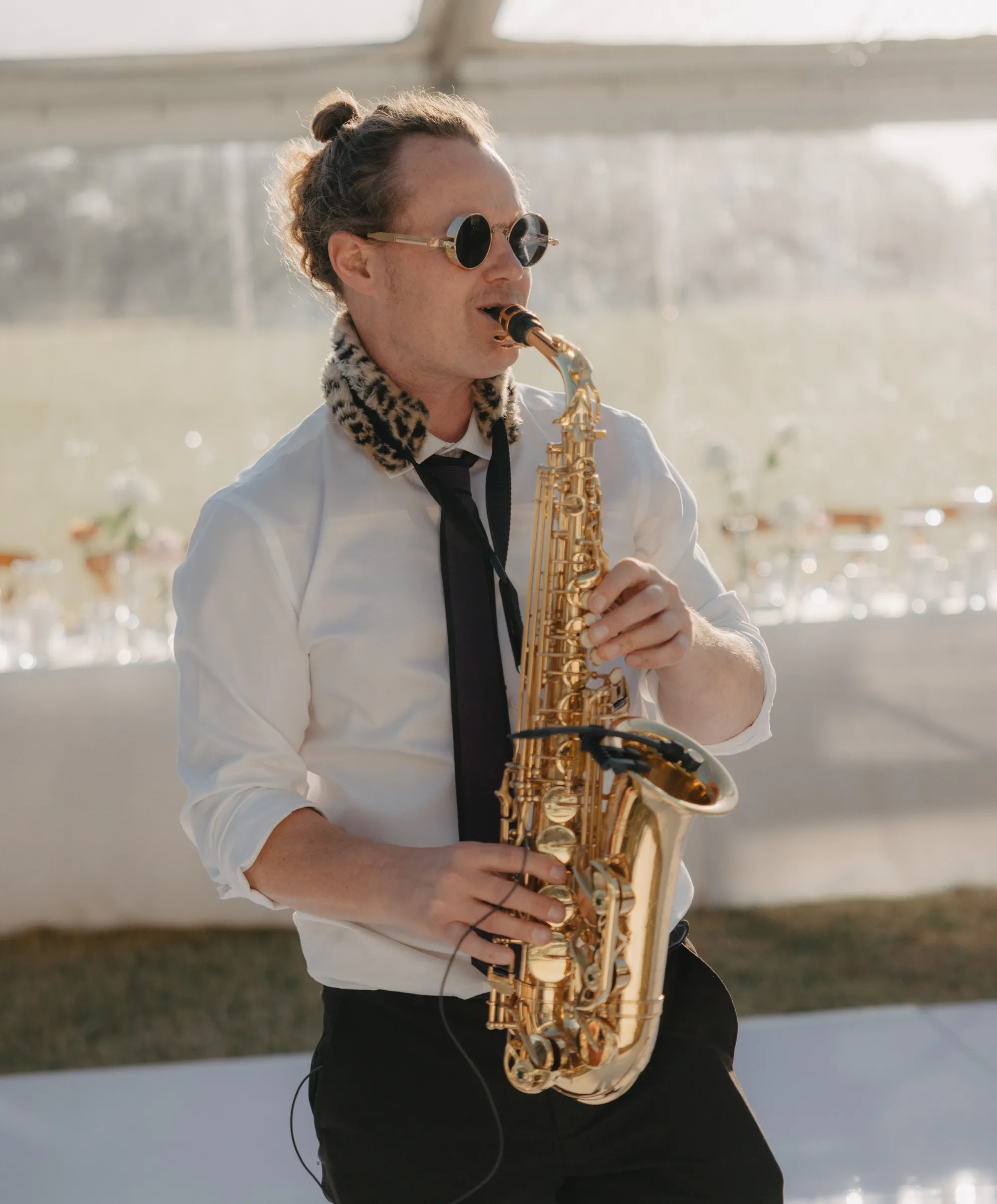 Ian performing at a wedding