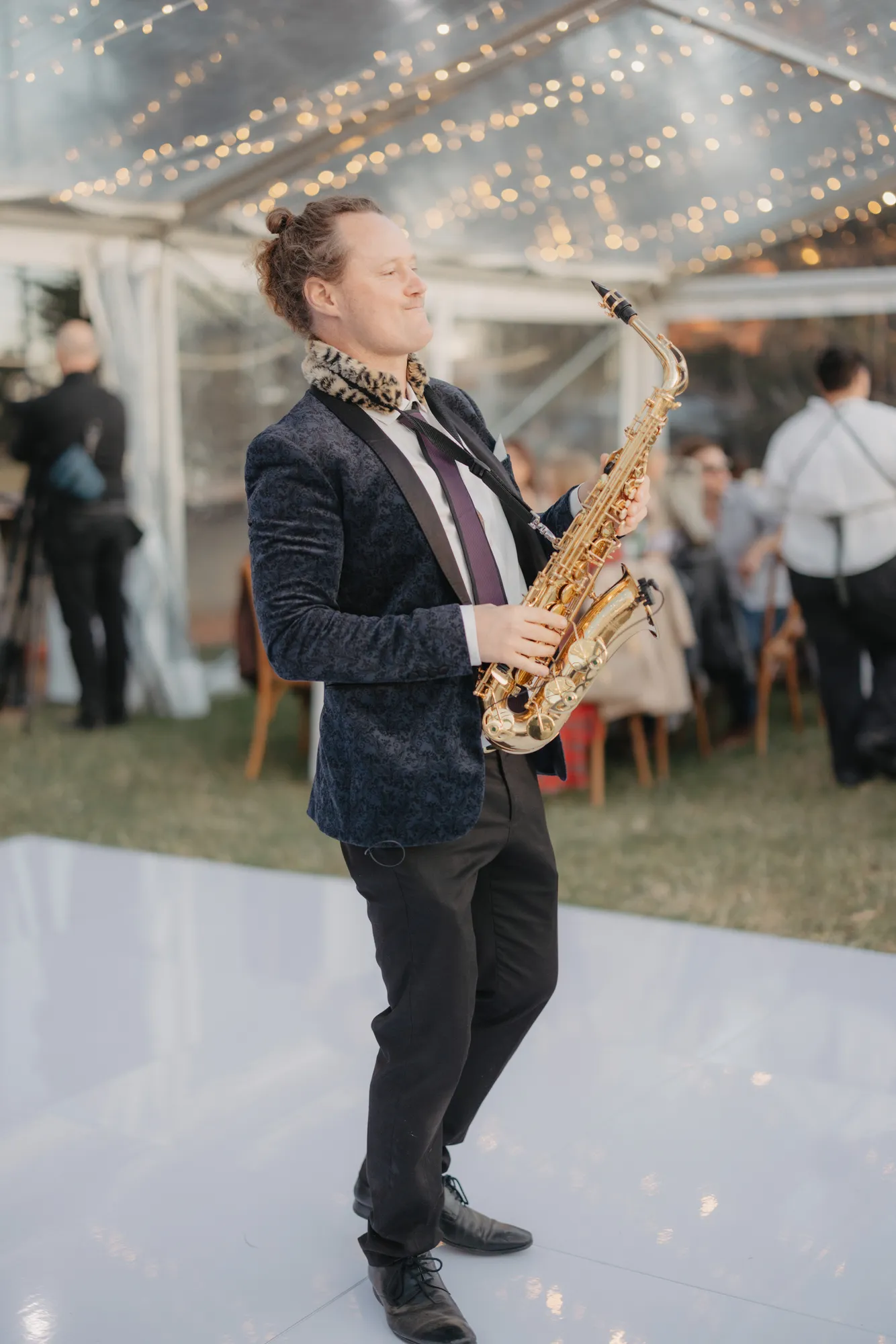 Ian performing at a wedding