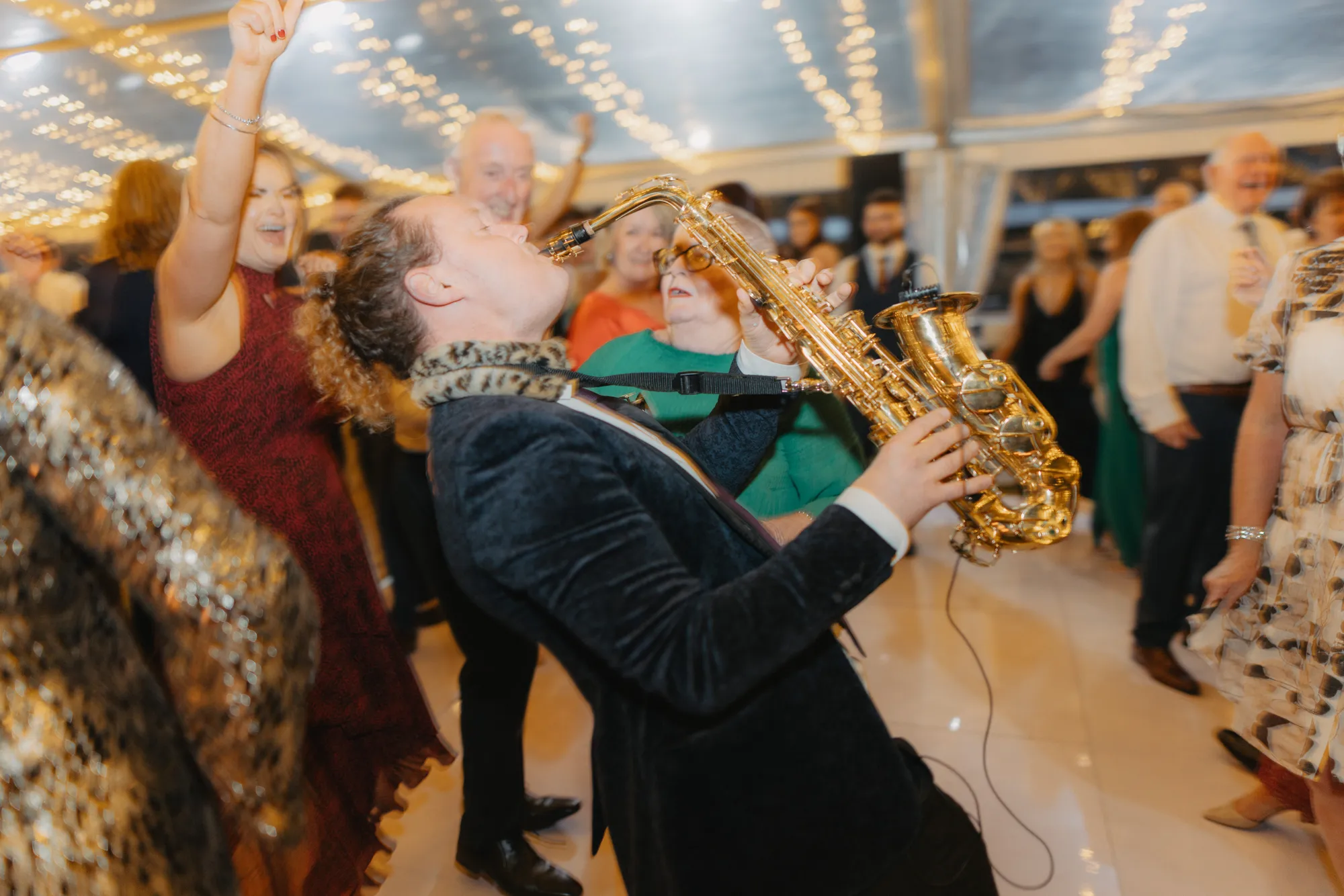 Ian performing at a wedding